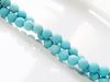 Picture of 6x6 mm, round, gemstone beads, magnesite, turquoise blue, frosted