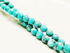 Picture of 6x6 mm, round, gemstone beads, magnesite, turquoise green, faceted