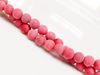 Picture of 6x6 mm, round, gemstone beads, magnesite, berry red, frosted