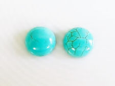 Picture of 10x10 mm, round, gemstone cabochons, magnesite, turquoise