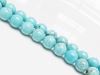 Picture of 8x8 mm, round, gemstone beads, magnesite, turquoise blue