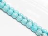 Picture of 8x8 mm, round, gemstone beads, magnesite, turquoise blue