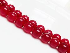 Picture of 10x10 mm, round, gemstone beads, jade, red, A-grade