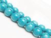 Picture of 10x10 mm, round, gemstone beads, Mashan jade, cyan blue