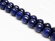 Image de 12x12 mm, perles rondes, pierres gemmes, jade, bleu éclipse, qualité A, à facettes