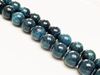 Image de 12x12 mm, perles rondes, pierres gemmes, jade Mashan, bleu cyan profond