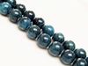 Picture of 12x12 mm, round, gemstone beads, Mashan jade, deep cyan blue