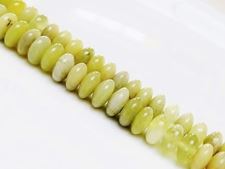 Picture of 4x8 mm, saucer, gemstone beads, lemon jade, natural