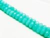Picture of 5x8 mm, rondelle, gemstone beads, jade, turquoise green, A-grade, faceted