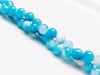 Picture of 6x6 mm, round, gemstone beads, Mashan jade, variegated deep sky blue and white