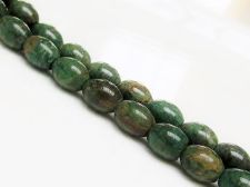 Picture of 10x8 mm, rice, gemstone beads, green jade, natural