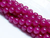 Image de 8x8 mm, perles rondes, pierres gemmes, jade, rose fuchsia, qualité A