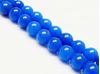 Picture of 8x8 mm, round, gemstone beads, jade, deep blue, A-grade