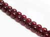 Picture of 8x8 mm, round, gemstone beads, Malaysian jade, deep red, translucent