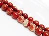 Picture of 10x10 mm, round, gemstone beads, banded red jasper, natural