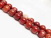 Picture of 10x10 mm, round, gemstone beads, new poppy jasper, natural