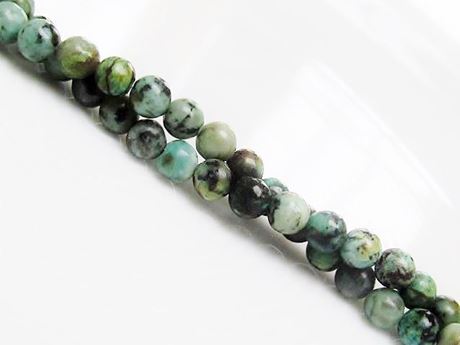 Picture of 4x4 mm, round, gemstone beads, African turquoise, natural