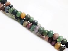 Picture of 4x6 mm, rondelle, gemstone beads, Fancy jasper, natural, frosted