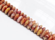 Image de 4x8 mm, perles rondelles convexes, pierres gemmes, jaspe orangé, naturel