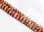 Image de 4x8 mm, perles rondelles convexes, pierres gemmes, jaspe orangé, naturel