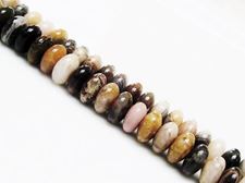 Picture of 4x8 mm, saucer, gemstone beads, silver leaf jasper, natural