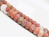 Picture of 5x8 mm, rondelle, gemstone beads, banded red jasper, natural, frosted