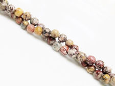 Image de 6x6 mm, perles rondes, pierres gemmes, jaspe léopard ou rhyolite mexicaine, naturelle