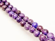 Image de 6x6 mm, perles rondes, pierres gemmes, jaspe océanique, violet
