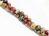 Picture of 6x6 mm, round, gemstone beads, Red Creek jasper, natural