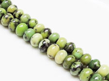 Image de 7x10 mm, perles rondelles, pierres gemmes, chrysoprase chinoise, naturelle