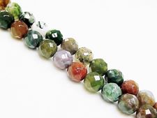 Picture of 8x8 mm, round, gemstone beads, Fancy jasper, natural, faceted