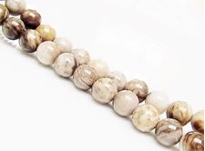 Image de 8x8 mm, perles rondes, pierres gemmes, jaspe nouveau arbre d'argent, beige, naturel