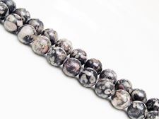 Image de 8x8 mm, perles rondes, pierres gemmes, jaspe océanique, noir, naturel