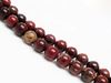 Picture of 8x8 mm, round, gemstone beads, poppy jasper, natural