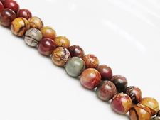 Picture of 8x8 mm, round, gemstone beads, Red Creek jasper, natural