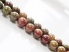 Picture of 8x8 mm, round, gemstone beads, riband jasper, natural