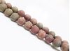 Picture of 8x8 mm, round, gemstone beads, riband jasper, natural, frosted