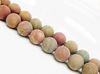 Picture of 10x10 mm, round, gemstone beads, riband jasper, natural, frosted