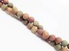 Picture of 6x6 mm, round, gemstone beads, riband jasper, natural, frosted