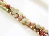 Picture of 6x6 mm, round, gemstone beads, impression jasper, natural, frosted