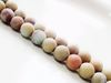 Picture of 8x8 mm, round, gemstone beads, impression jasper, natural, frosted