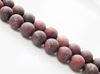 Picture of 8x8 mm, round, gemstone beads, poppy jasper, natural, frosted