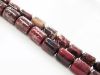 Picture of 8x6 mm, drum-shaped, gemstone beads, poppy jasper, natural, A-grade