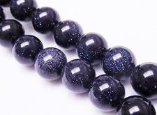 Picture of 10x10 mm, round, gemstone beads, goldstone, midnight blue