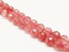 Picture of 10x10 mm, round, gemstone beads, cherry quartz, red, faceted