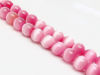 Picture of 8x8 mm, round, gemstone beads, Cat's eye, pink, one strand