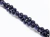 Picture of 6x6 mm, round, gemstone beads, goldstone, midnight blue, faceted