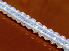 Picture of 6x6 mm, round, gemstone beads, opalite or opal quartz, faceted