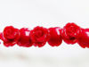 Picture of 8x8 mm, carved flowers, roses, gemstone beads, artificial stone, red, 25 pieces