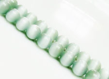 Picture of 8x8 mm, round, gemstone beads, Cat's eye, laurel green, one strand